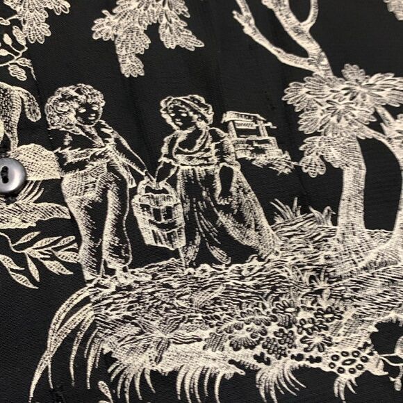 Womens Talbots Picnic Forest Sheep Graphic Button Down Tie Up Sheer Lined Shirt - Picture 6 of 8